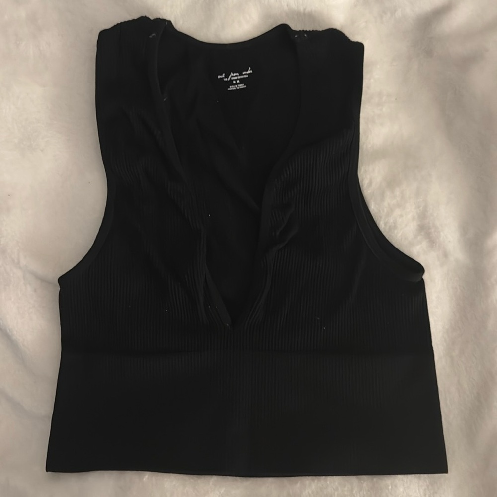 Urban outfitters black v neck plunge tank